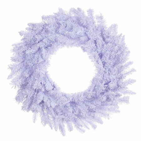 VICKERMAN 30 in. 196 Tips Flocked White Wreath, 6PK A893930